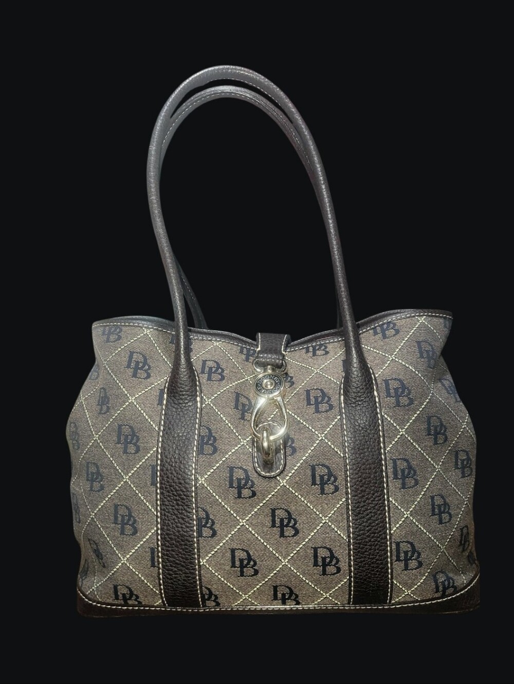 Dooney & Bourke Monogram Signature Logo Lock Tote
